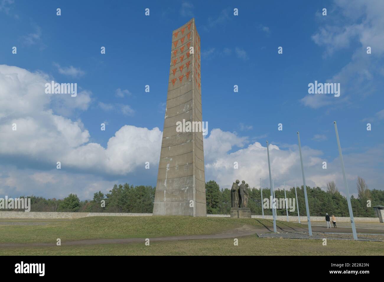 Obelisk, Nationale Mahn und Gedenkstätte der DDR von 1961, Gedenkstätte und Museum Konzentrationslager Sachsenhausen, Oranienburg, Landkreis Oberhavel Stockfoto