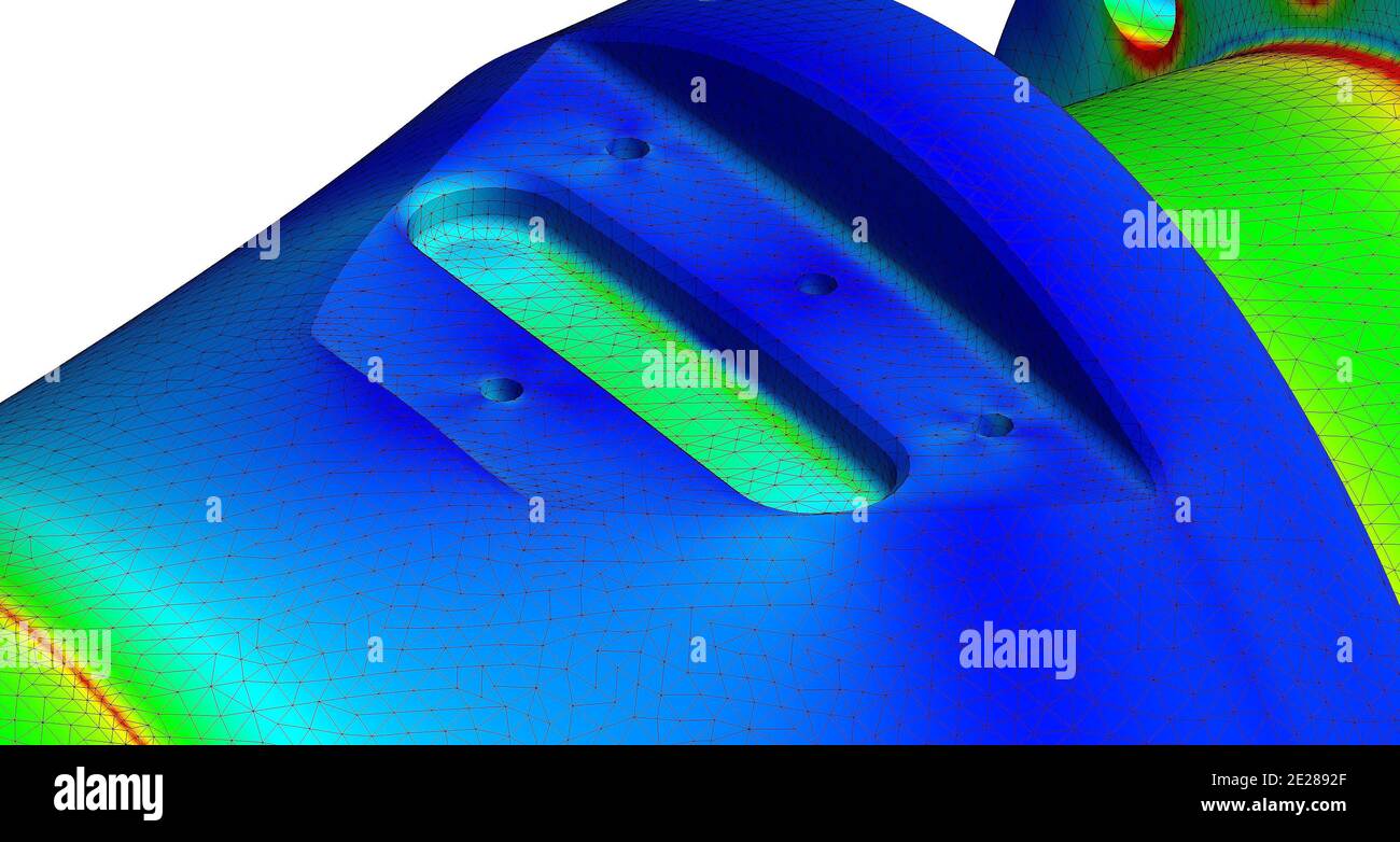 Finite-Elemente-Analyse - 3D Illustration Stockfoto