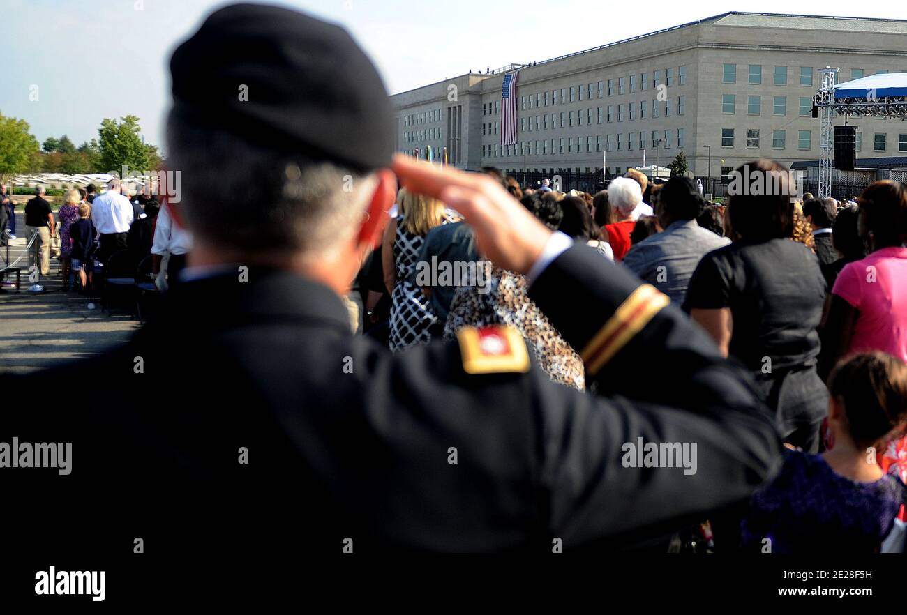 Das Pentagon erinnert an den 10. Jahrestag der 9/11 2001 Terroranschläge am 11. September 2011 in Arlington, VA, USA. Foto von Olivier Douliery/ABACAPRESS.COM Stockfoto