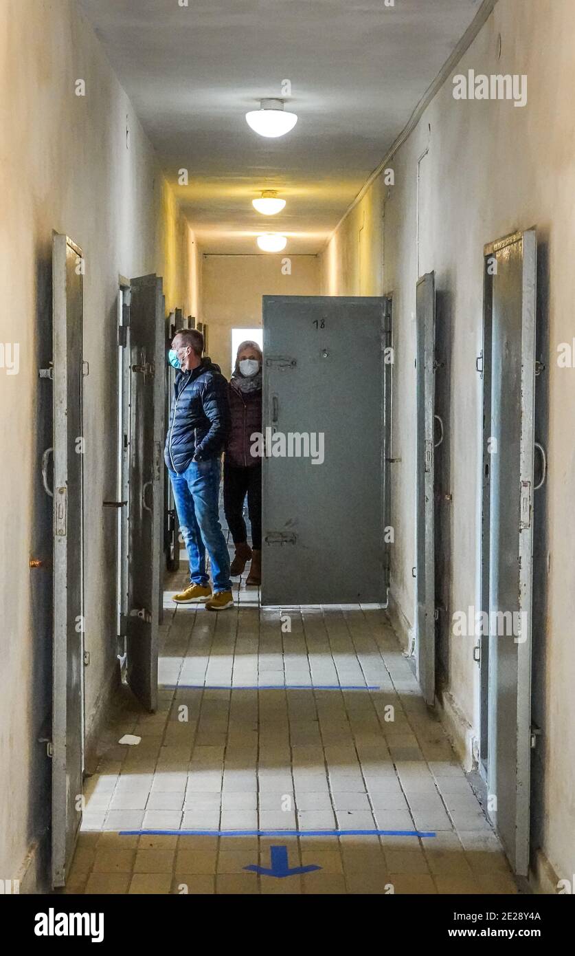 Lagergefängnis Zellenbau, Gedenkstätte und Museum Konzentrationslager Sachsenhausen, Oranienburg, Landkreis Oberhavel, Brandenburg, Deutschland Stockfoto