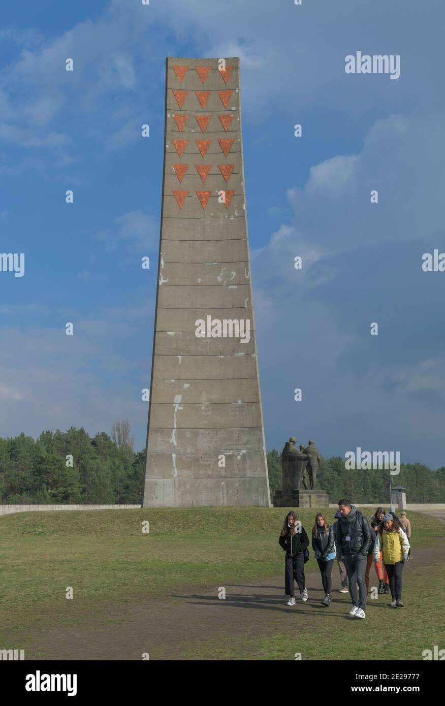 Obelisk, Nationale Mahn und Gedenkstätte der DDR von 1961, Gedenkstätte und Museum Konzentrationslager Sachsenhausen, Oranienburg, Landkreis Oberhavel Stockfoto