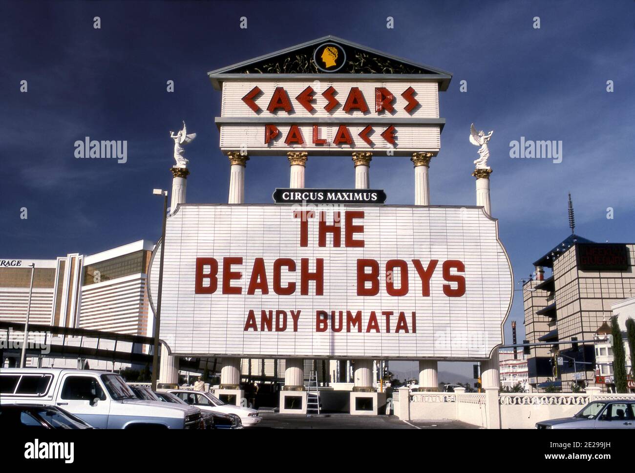 Festzelt im Caesar's Palace Promotion eines Konzerts der Beach Boys im Circus Maximus Theater in Las Vegas, Nevada Stockfoto