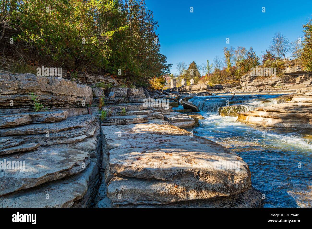 Vierte Chute Conservation Area Bonnechhere River Renfrew County Ontario Kanada Im Herbst Stockfoto