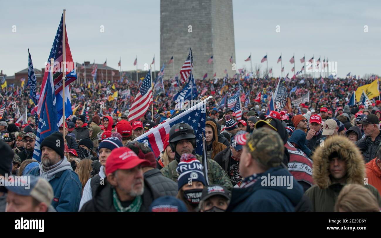 Save America Rally, wenige Minuten vor Beginn des Capitol-Protests. Washington DC USA Stockfoto