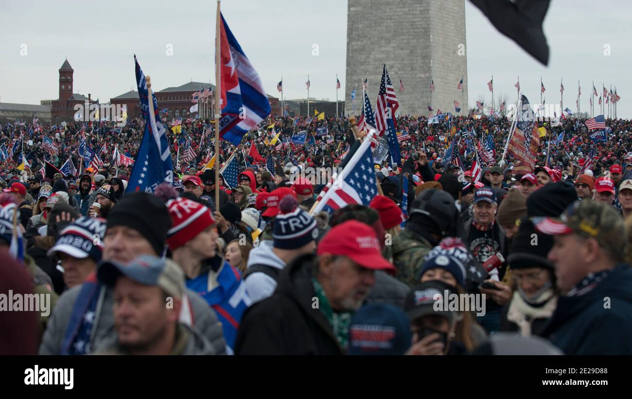 Save America Rally, wenige Minuten vor Beginn des Capitol-Protests. Washington DC USA Stockfoto
