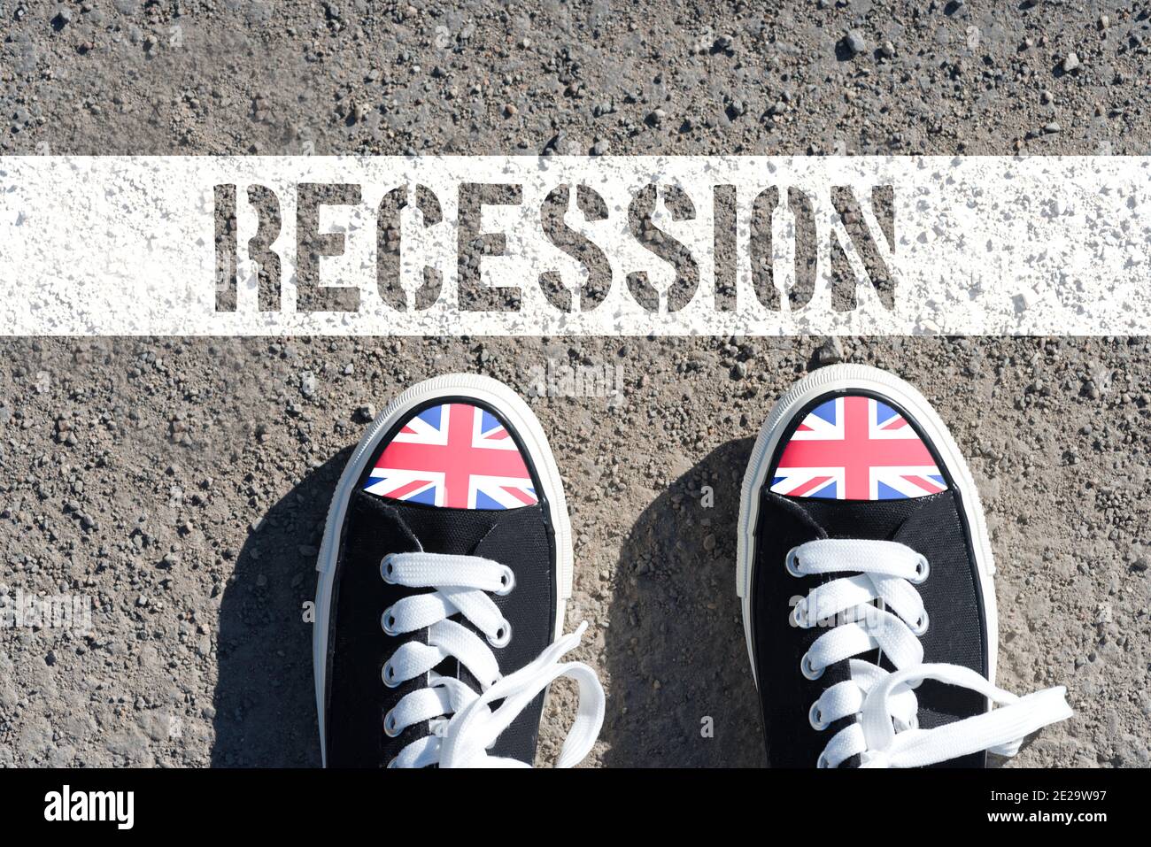 Großbritannien und die Rezession Stockfoto