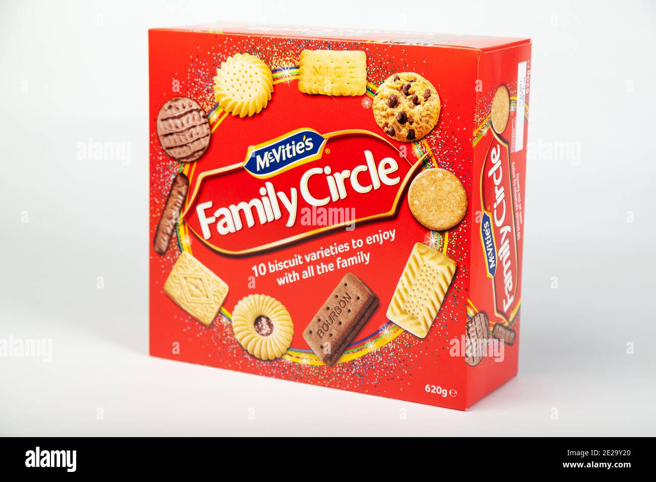 Eine Schachtel mit Family Circle Keksen Stockfoto