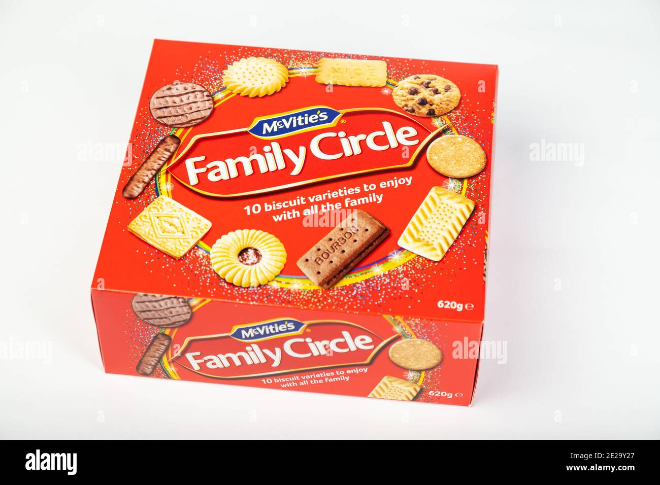 Eine Schachtel mit Family Circle Keksen Stockfoto
