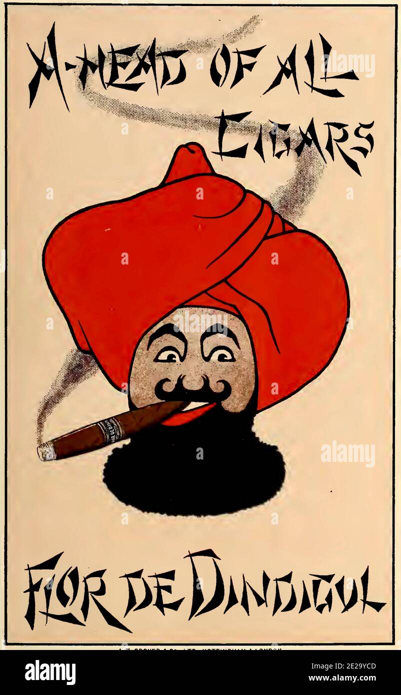 Werbung für antike Zigarren Stockfoto