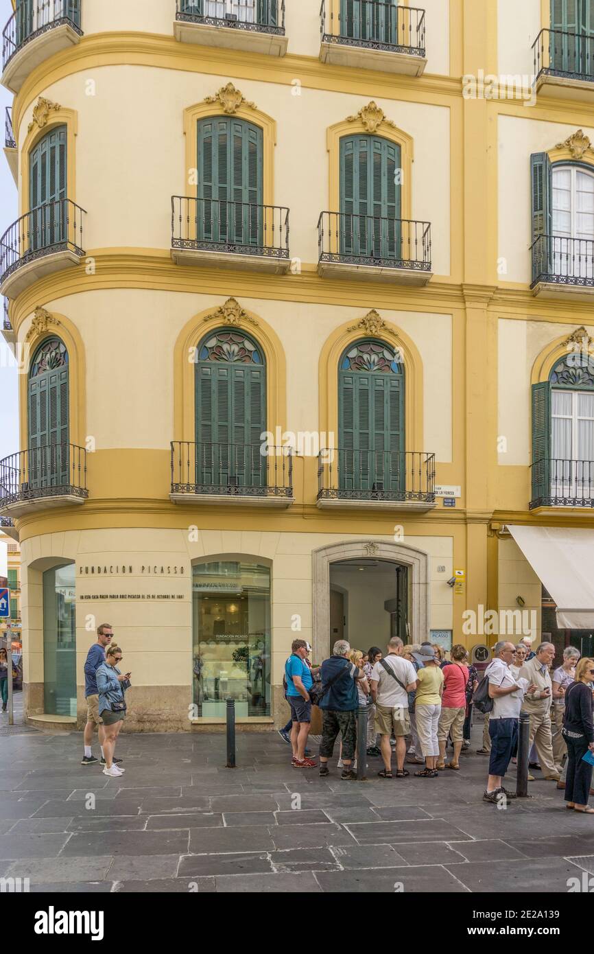 Picasso's Geburtsort, Muso Casa Natal de Picasso, Plaza de la Merced, Malaga Stadt, Andalusien, Spanien Stockfoto