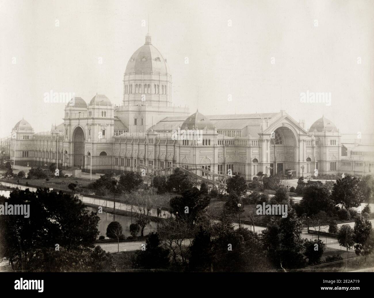 Vintage 19. Jahrhundert Foto: Das Royal Exhibition Building ist ein Weltkulturerbe in Melbourne, Victoria, Australien, erbaut 1879-80 Stockfoto