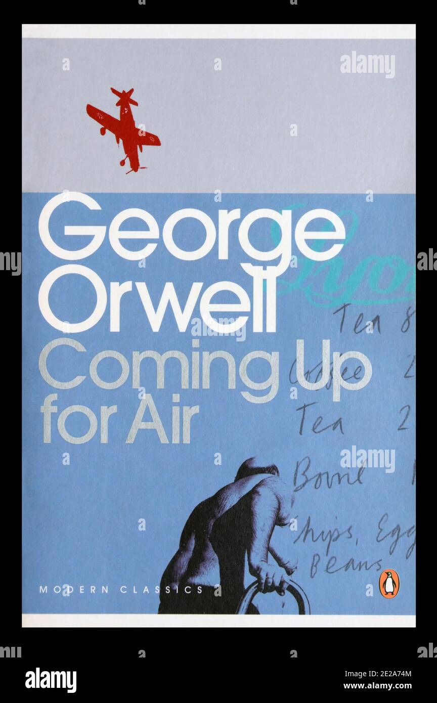 Buchcover 'Coming Up for Air' von George Orwell. Stockfoto