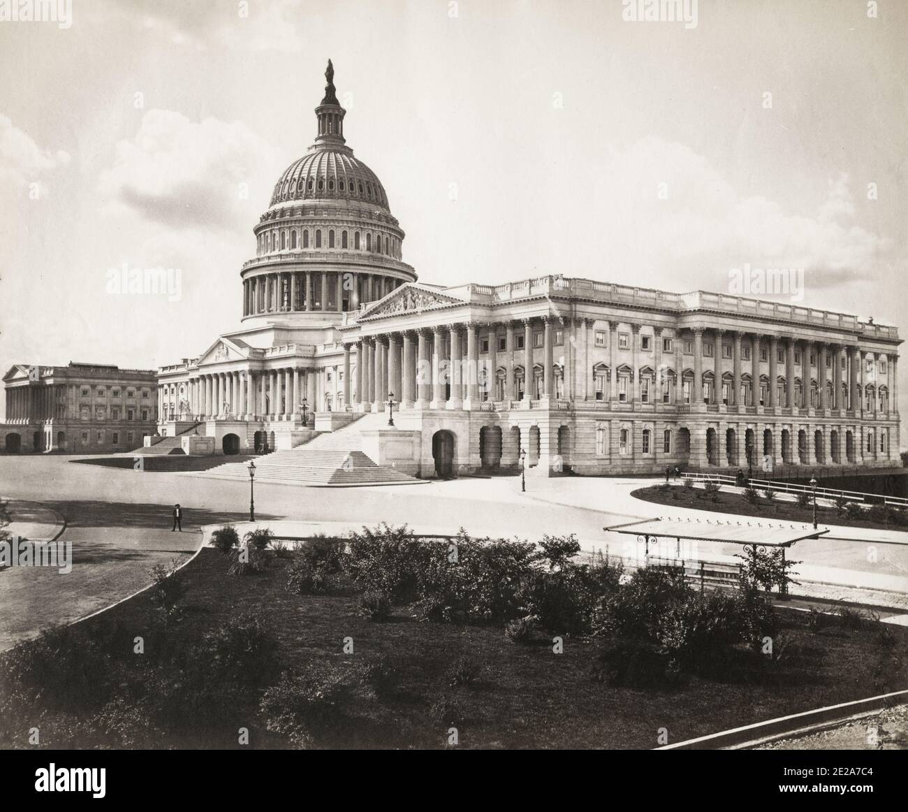 Vintage 19. Jahrhundert Foto: Capitol Gebäude, Washington USA, Bild c.1880s Stockfoto