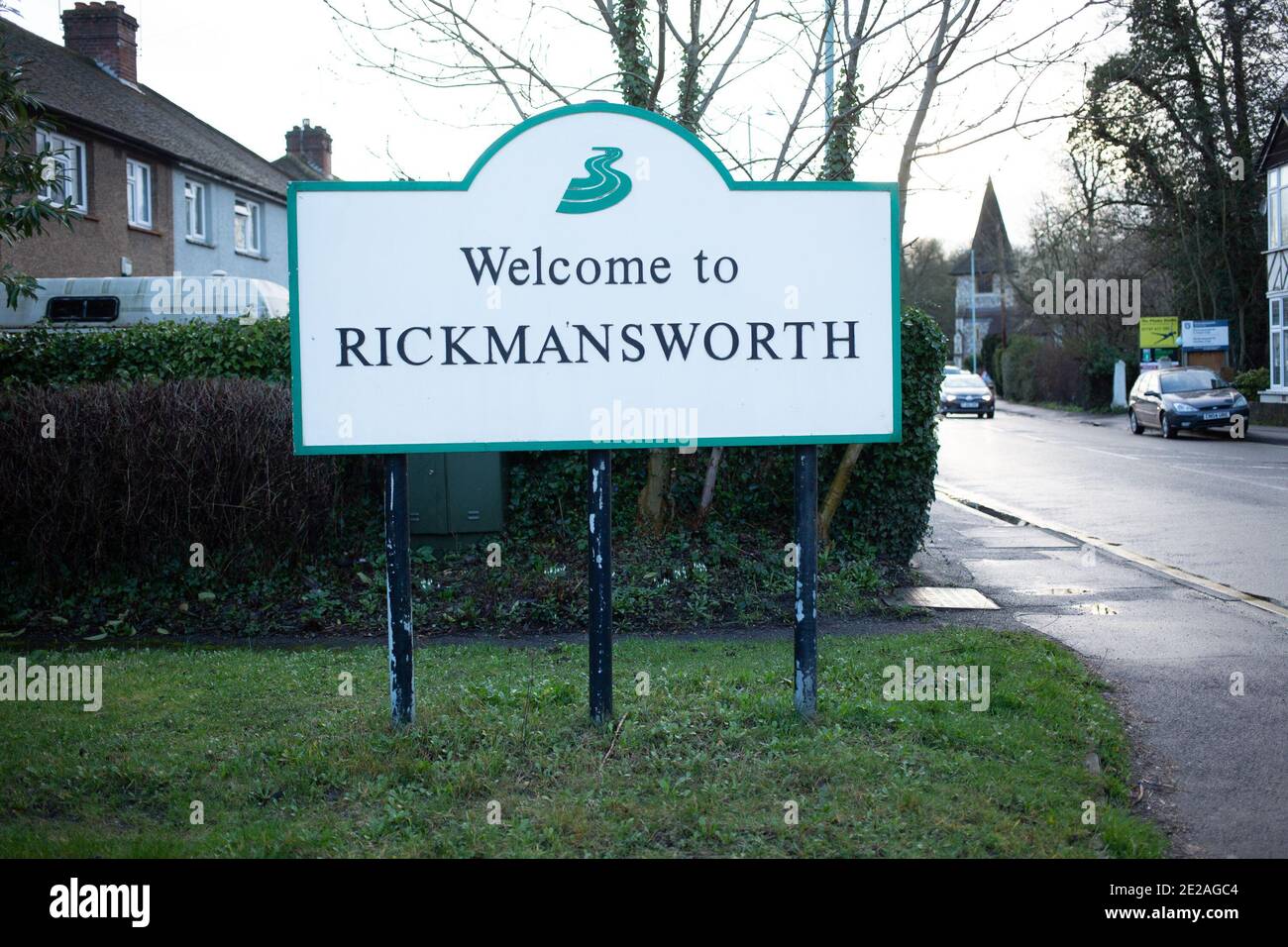 Das Willkommen bei Rickmansworth Anmelden in Rickmansworth UK Stockfoto