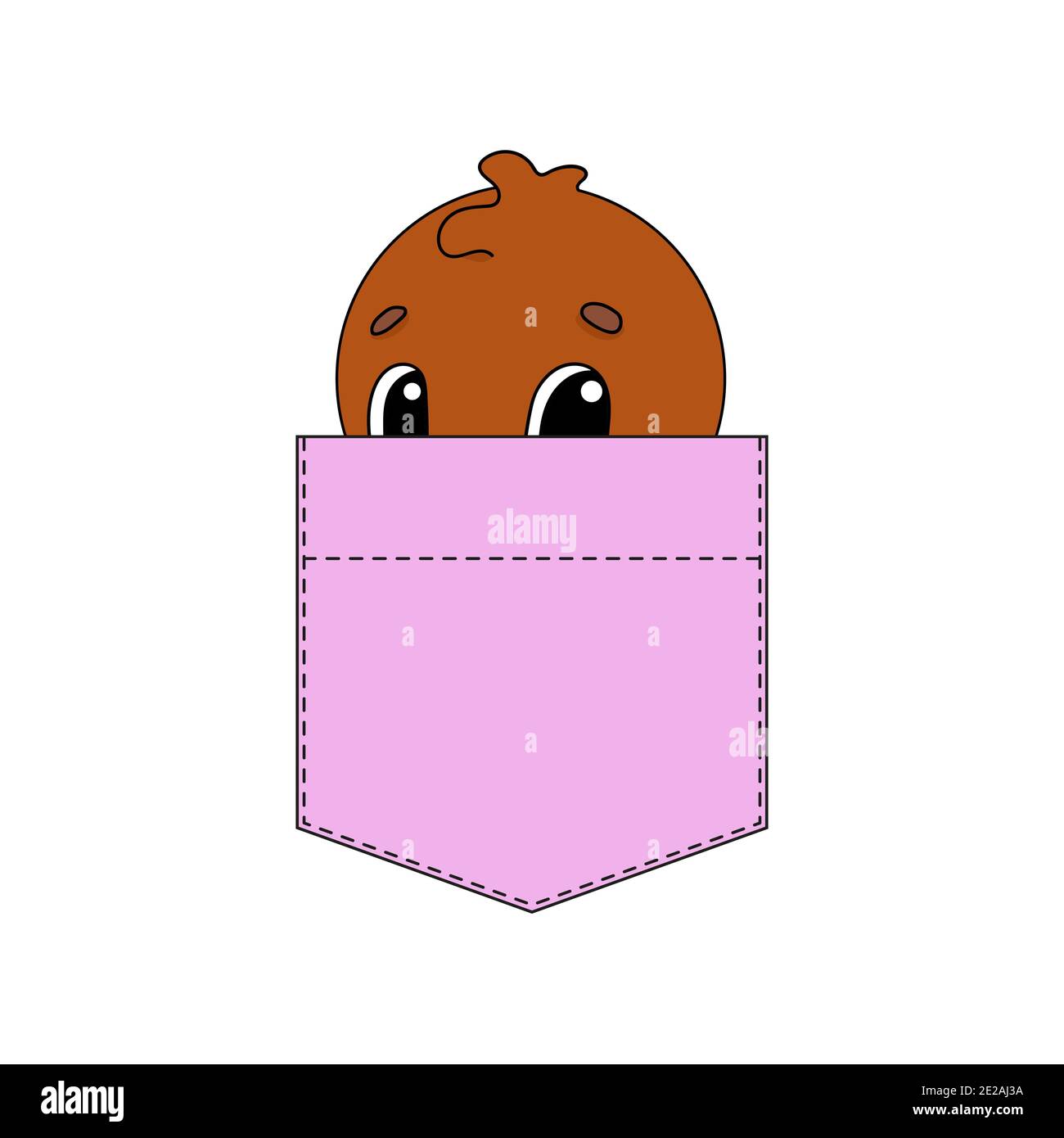 Niedlicher Charakter in der Hemdtasche. Putenvogel. Farbenfrohe Vektorgrafik. Cartoon-Stil. Isoliert auf weißem Hintergrund. Designelement. Vorlage für y Stock Vektor