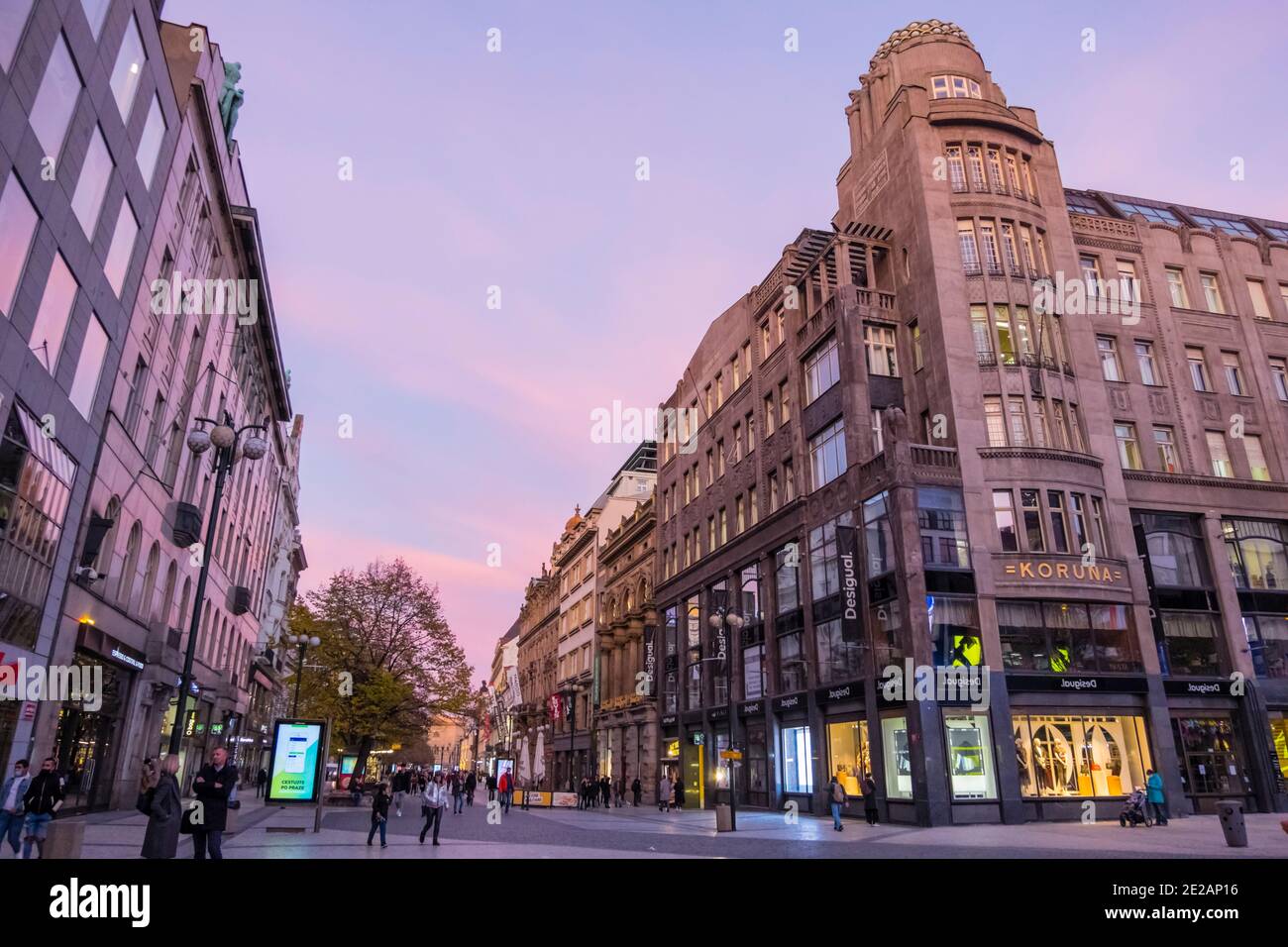 Na Prikope, in Vaclavske namesti, Prag, Tschechische Republik Stockfoto