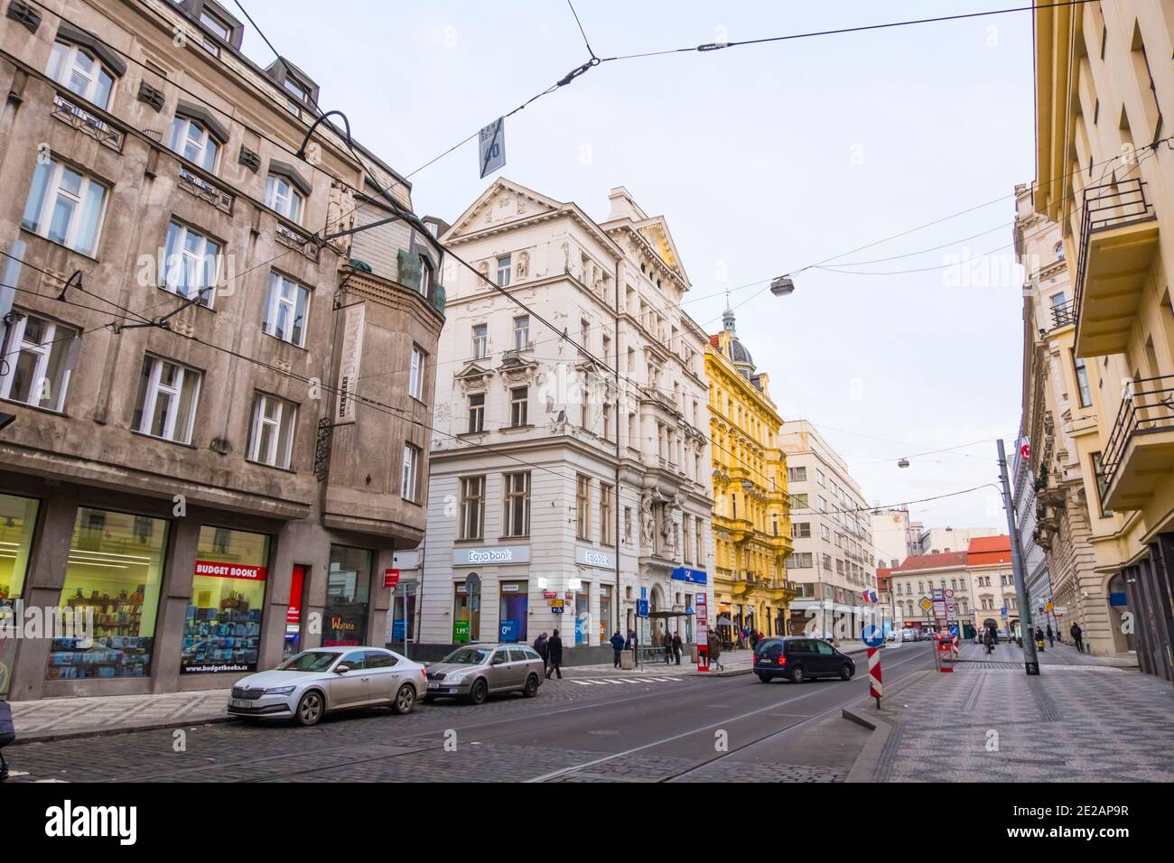 Lazarska Straße, nove mesto, Prag, Tschechische Republik Stockfoto