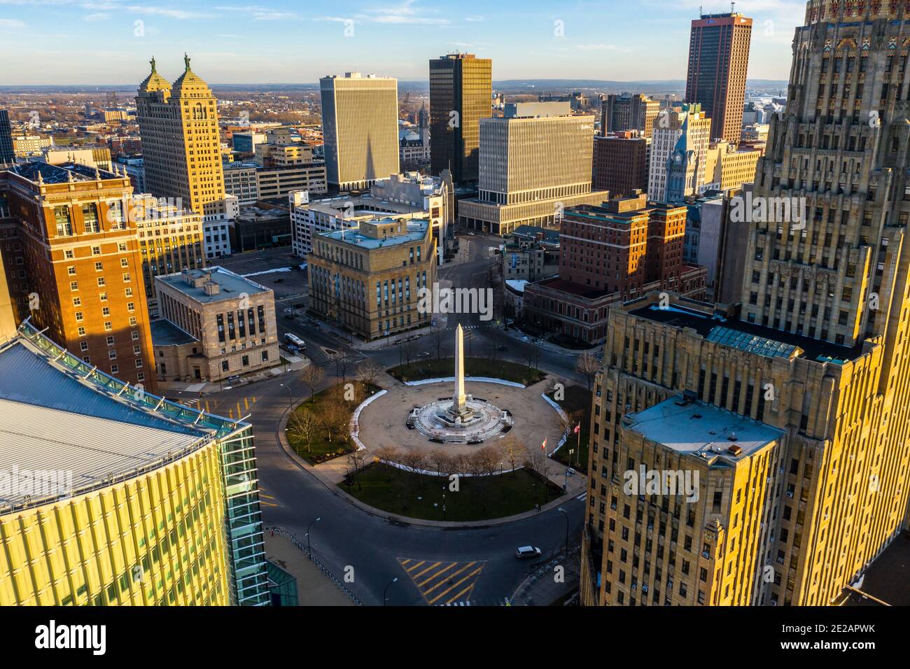 Niagara Square, Downtown Buffalo, NY, USA Stockfoto