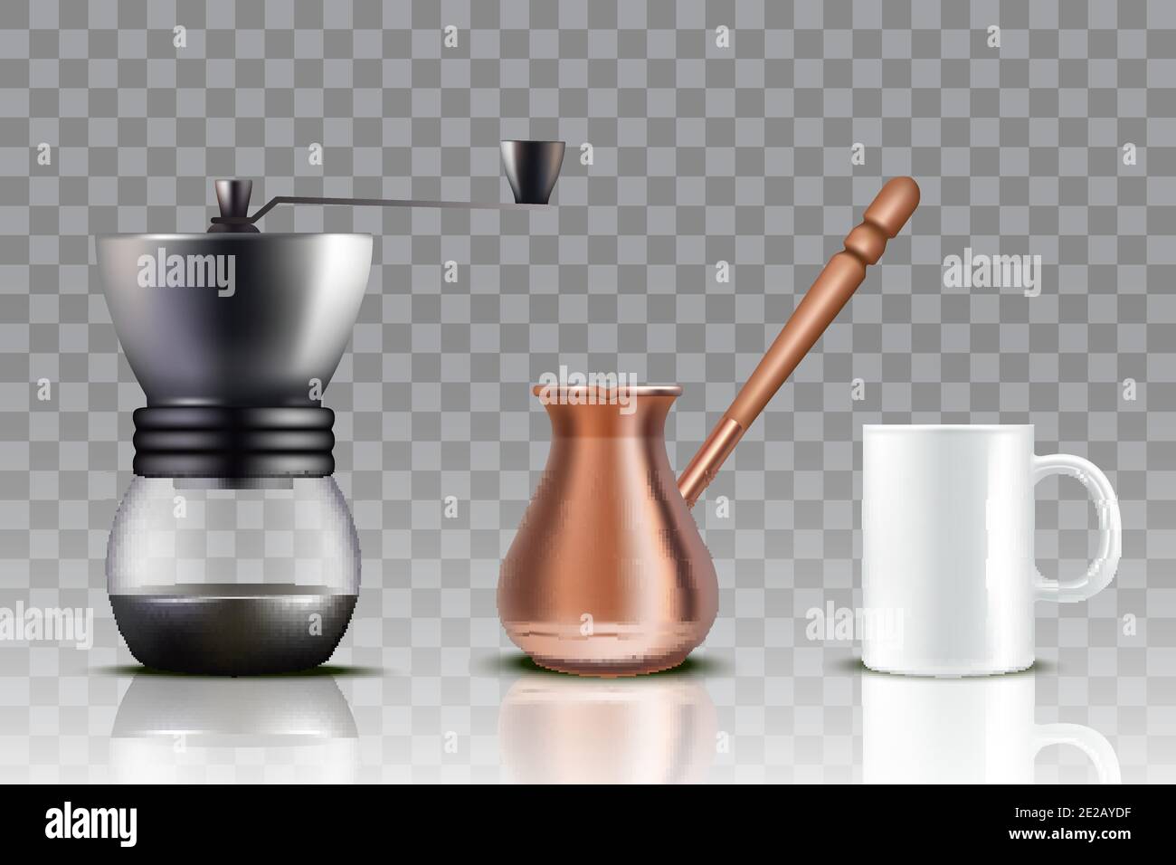 Türkisches Kaffeeset, Vektor realistische Illustration Stock Vektor