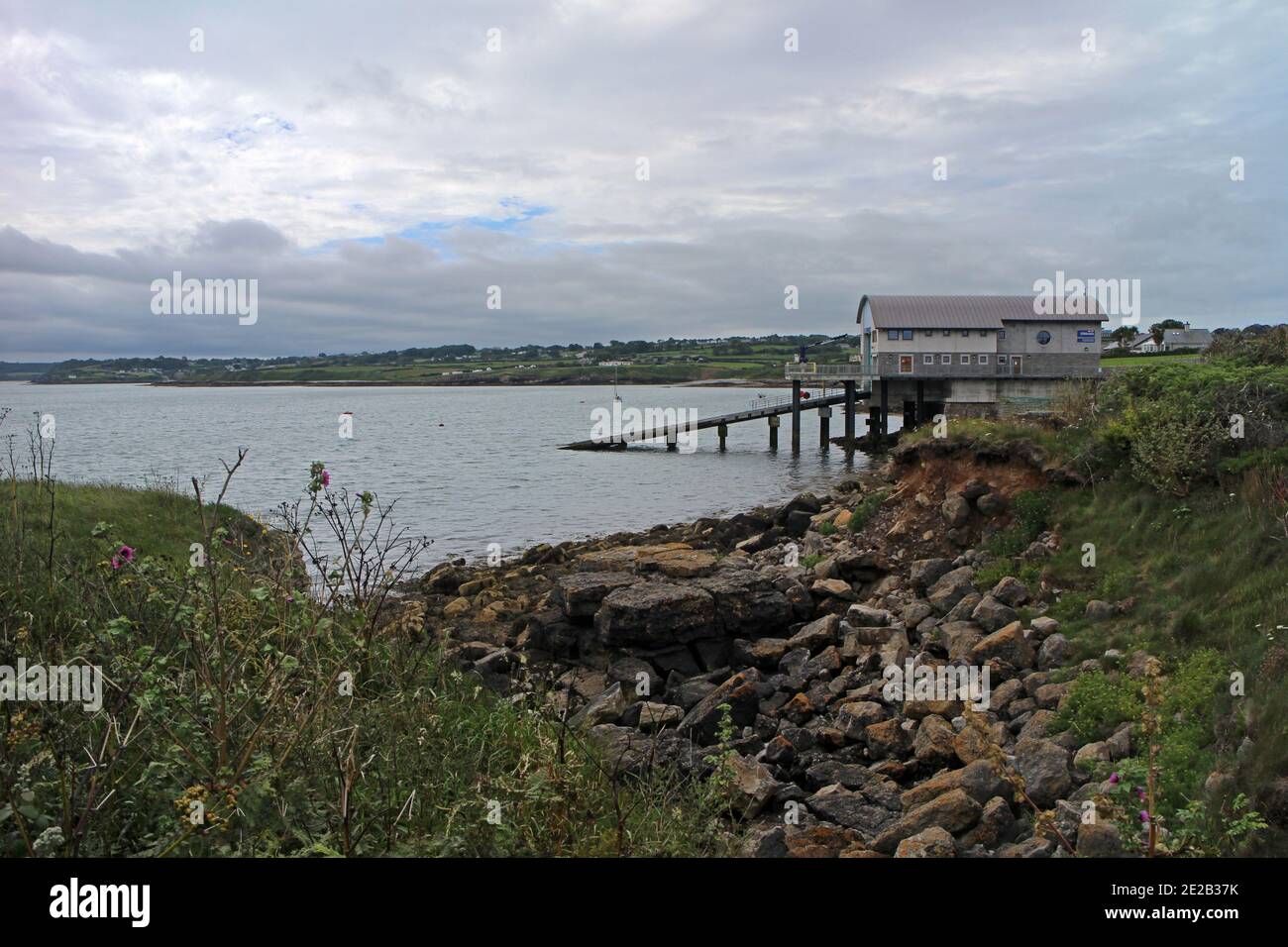 Moelfre Rettungsboot Station Anglesey Stockfoto