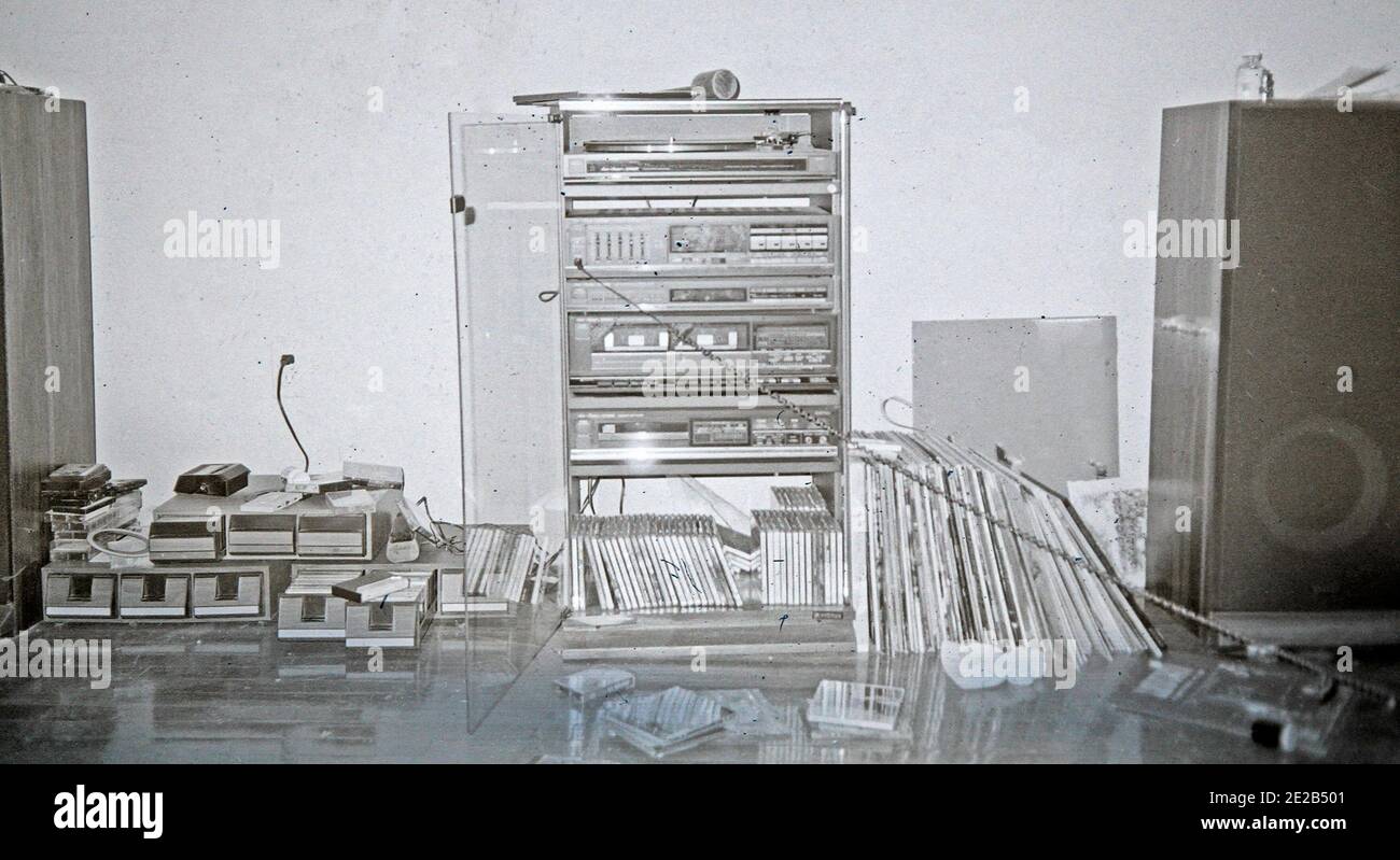 Ein Stereo-Setup in den späten 1980er Jahren Stockfoto