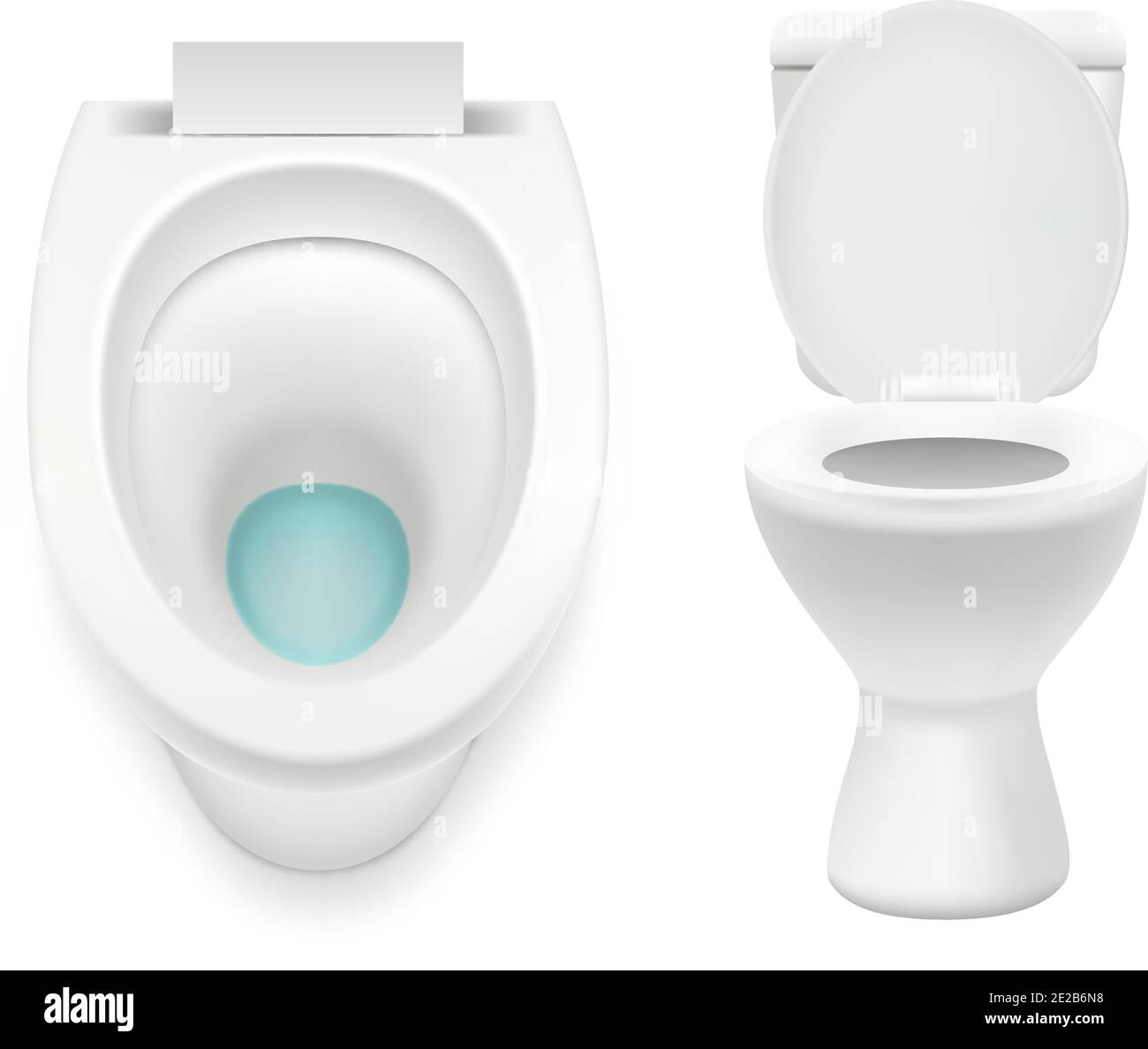 Weiße Toilette Symbol Set Vektor realistische Abbildung Stock Vektor