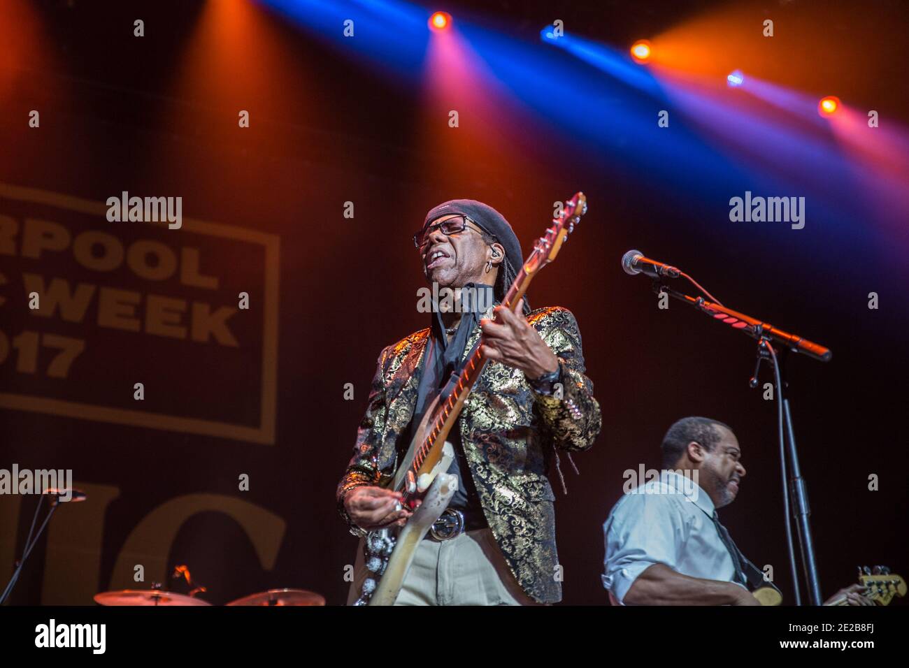 Nile Rodgers live bei der Liverpool Music Week, Liverpool, England, Großbritannien. Stockfoto