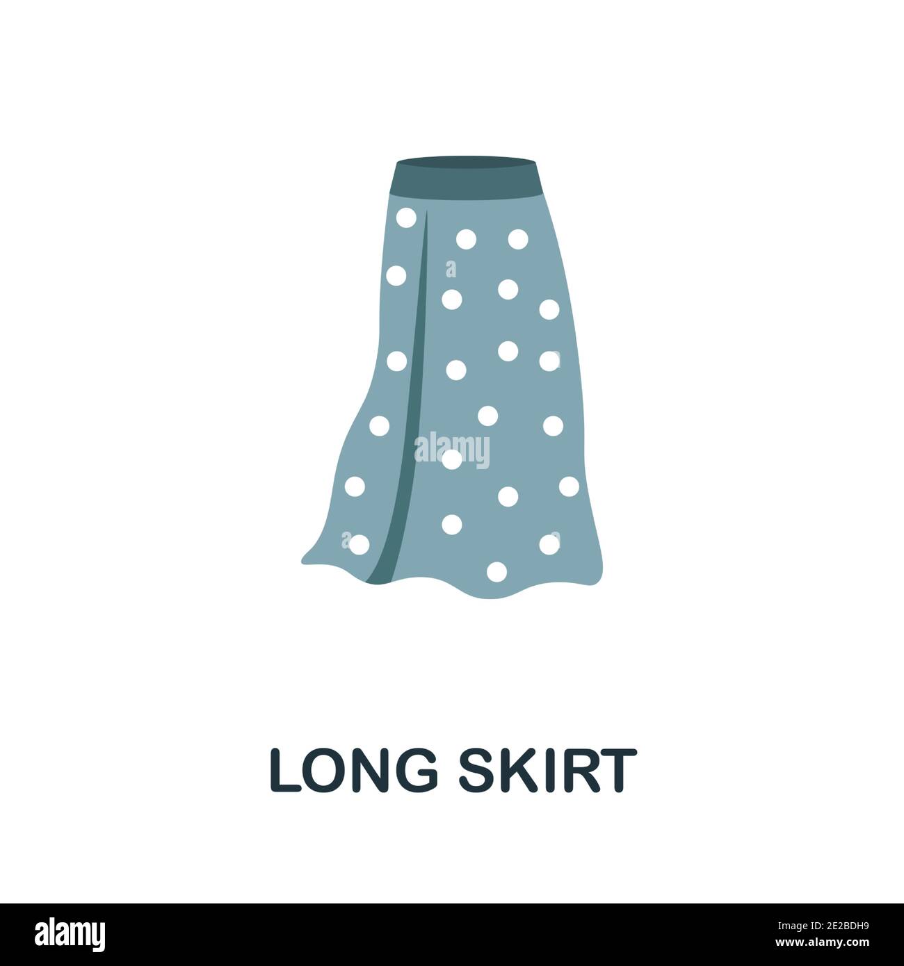 Langer Rock mit flacher Ikone. Farbe einfaches Element aus der Kleidersammlung. Kreative lange Rock-Symbol für Web-Design, Vorlagen, Infografiken und vieles mehr Stock Vektor