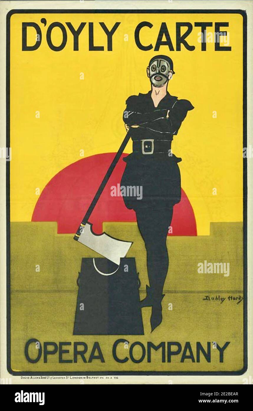 D'Oyly Carte Opera Company Vintage Poster entworfen von Dudley Hardy für die erste Wiederbelebung der Yeomen der Garde im Savoy Theater, 1897. Stockfoto