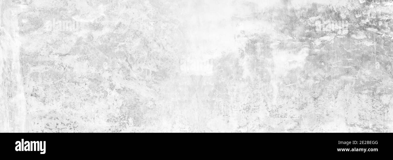 Grauer, panoramische Farbe, Kalksteinoberfläche, Hintergrund in weißer Lichtnaht, Hauswandpapier. Back flach breiter Betonstein Tischfußboden Konzept surreal grani Stockfoto