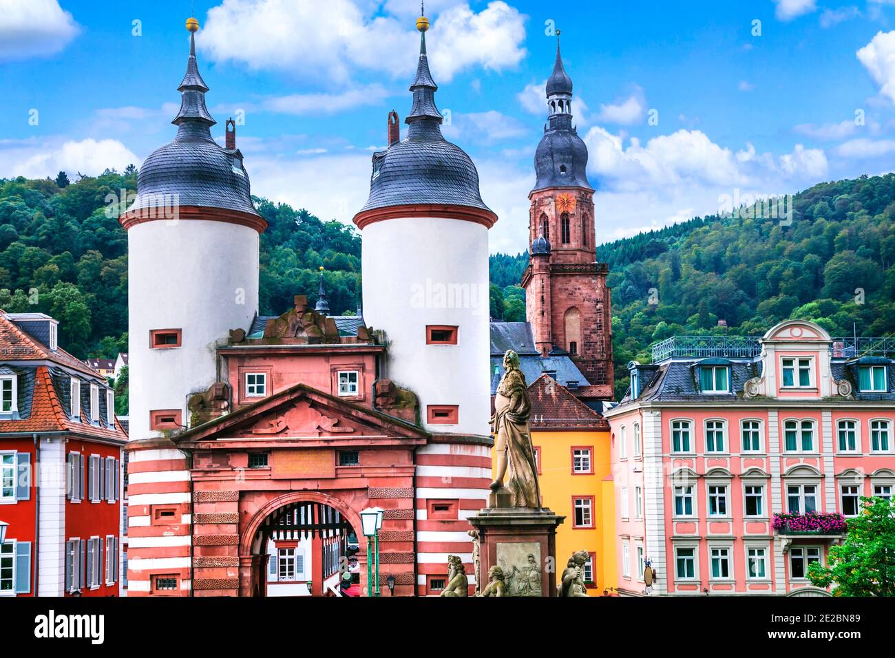 Wahrzeichen und schöne Städte in Deutschland - mittelalterliche Heidelberg . Stockfoto