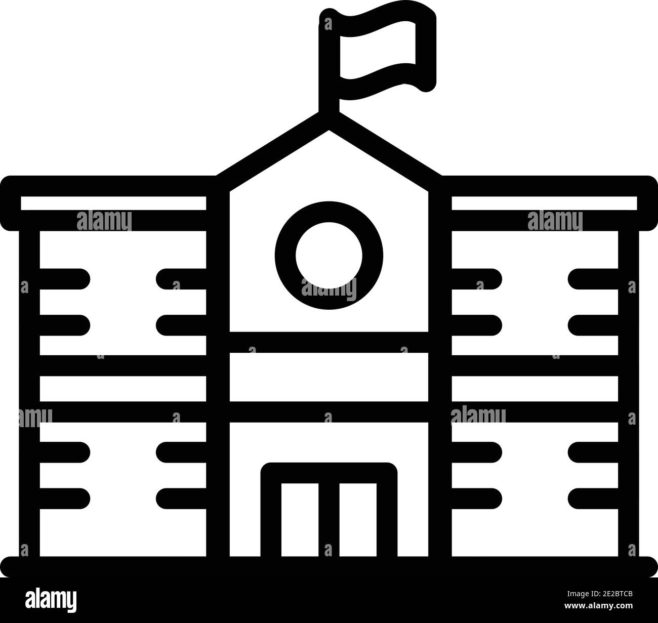 Schulsymbol. Outline Schule Vektor-Symbol für Web-Design isoliert auf weißem Hintergrund Stock Vektor