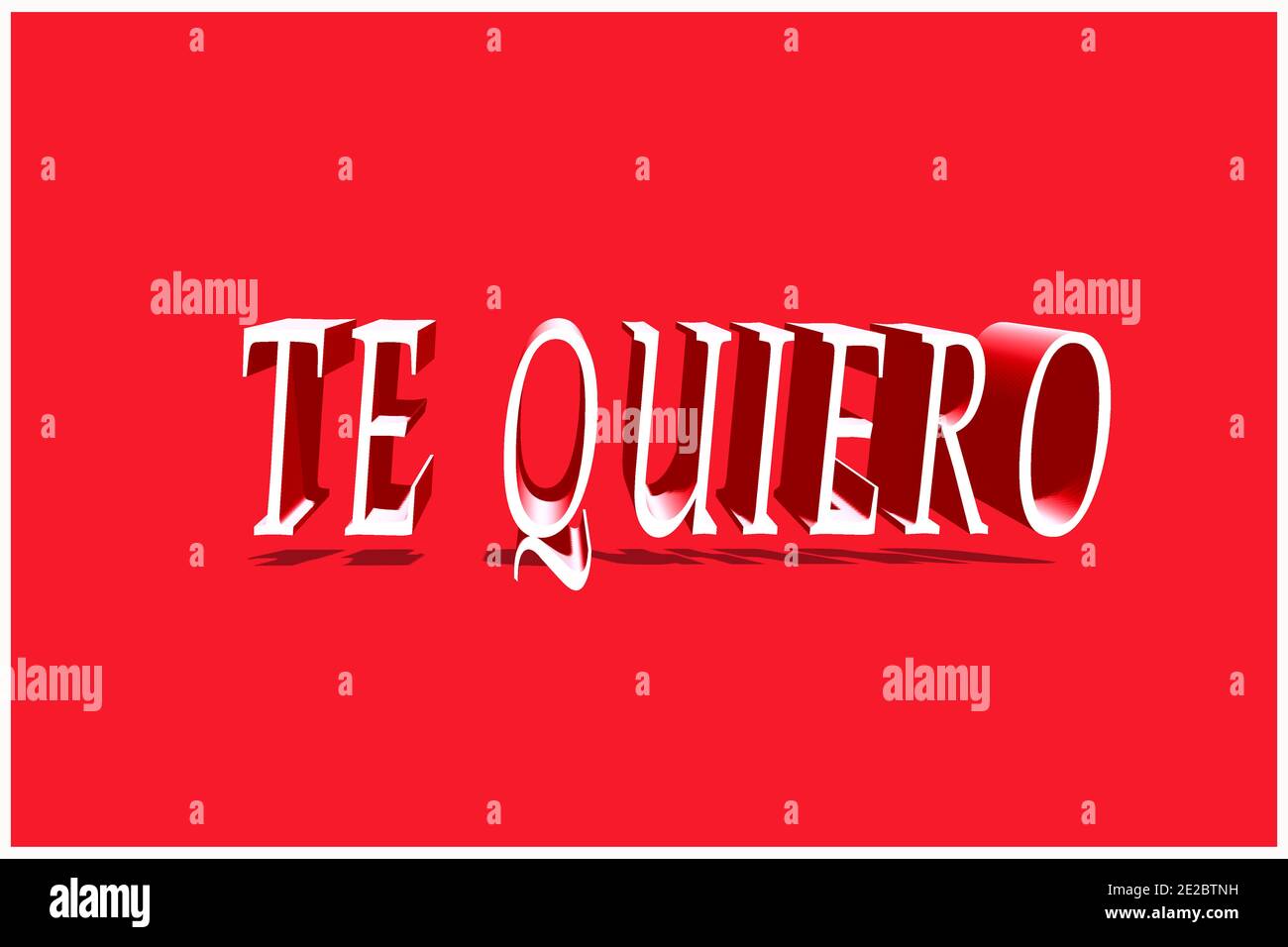 Love you' auf Spanisch auf einem roten Hintergrund Stockfoto