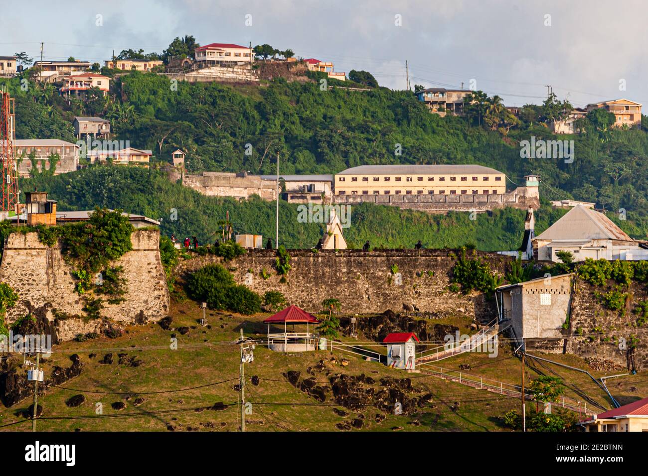 Polizeihauptquartier in St. George's, Hauptstadt von Grenada Stockfoto