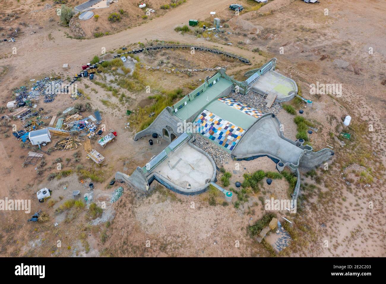 Earthship, Taos, NM, USA Stockfoto