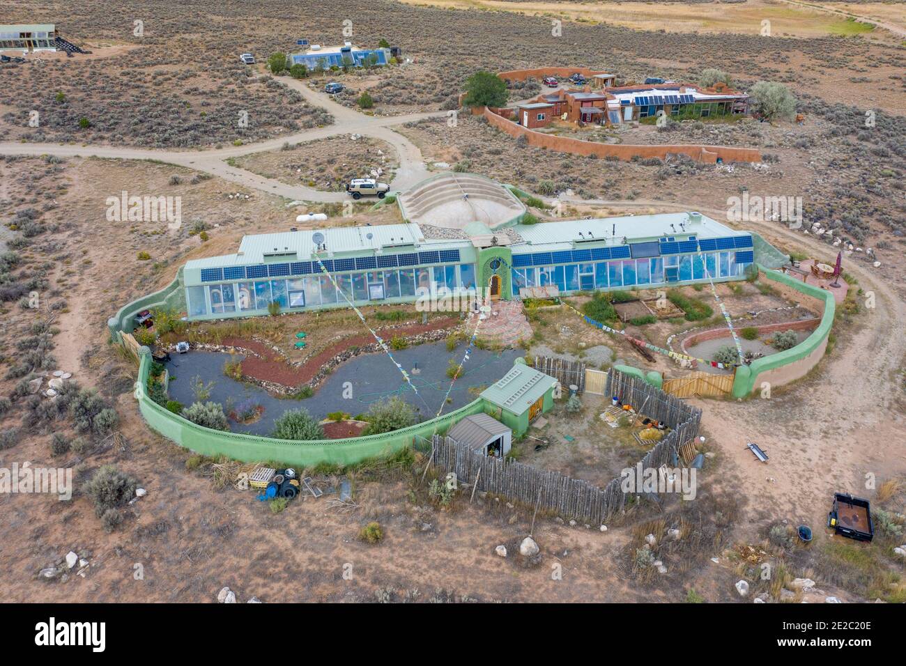 Earthship, Taos, NM, USA Stockfoto