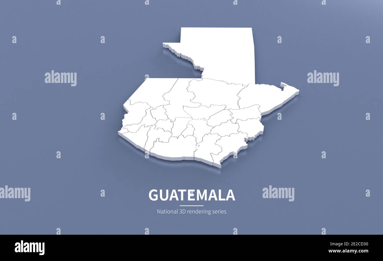 Guatemala-Karte. 3d-Rendering von Karten von Ländern. Stockfoto