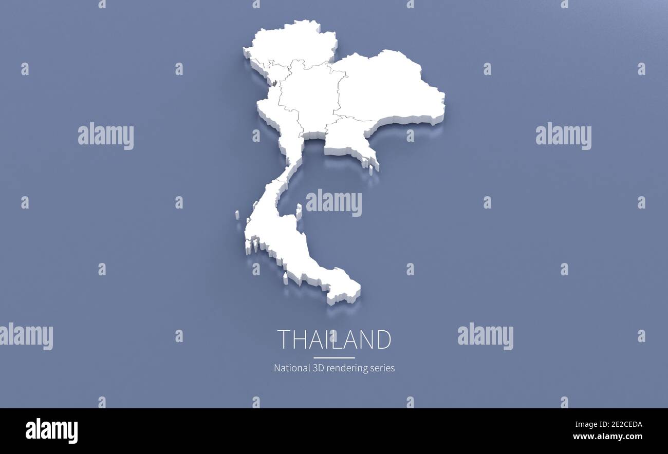 Thailand Karte. 3d-Rendering von Karten von Ländern. Stockfoto