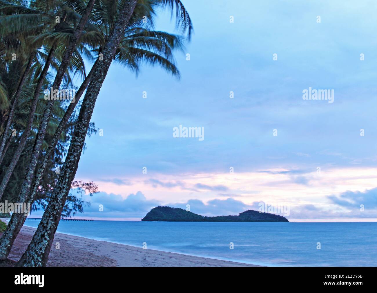 Eine grüne Jahreszeit am frühen Morgen fangen am Palm Cove Strand In Cairns QLD Australien Stockfoto