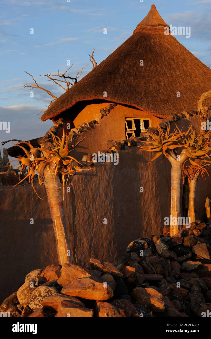 'Little Kulala Lodge' Luxushotel im Namib Naukluft Park, Namibia, 2008.'Little Kulala Lodge', Hotel haut de gamme à l'Interieur du Parc de Namib Naukluft. Namibie, 2008 Foto von David Lefranc/ABACAPRESS.COM Stockfoto