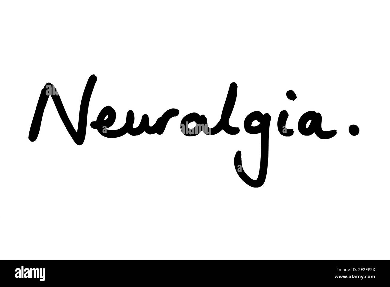 Neuralgie, handgeschrieben auf weißem Hintergrund. Stockfoto