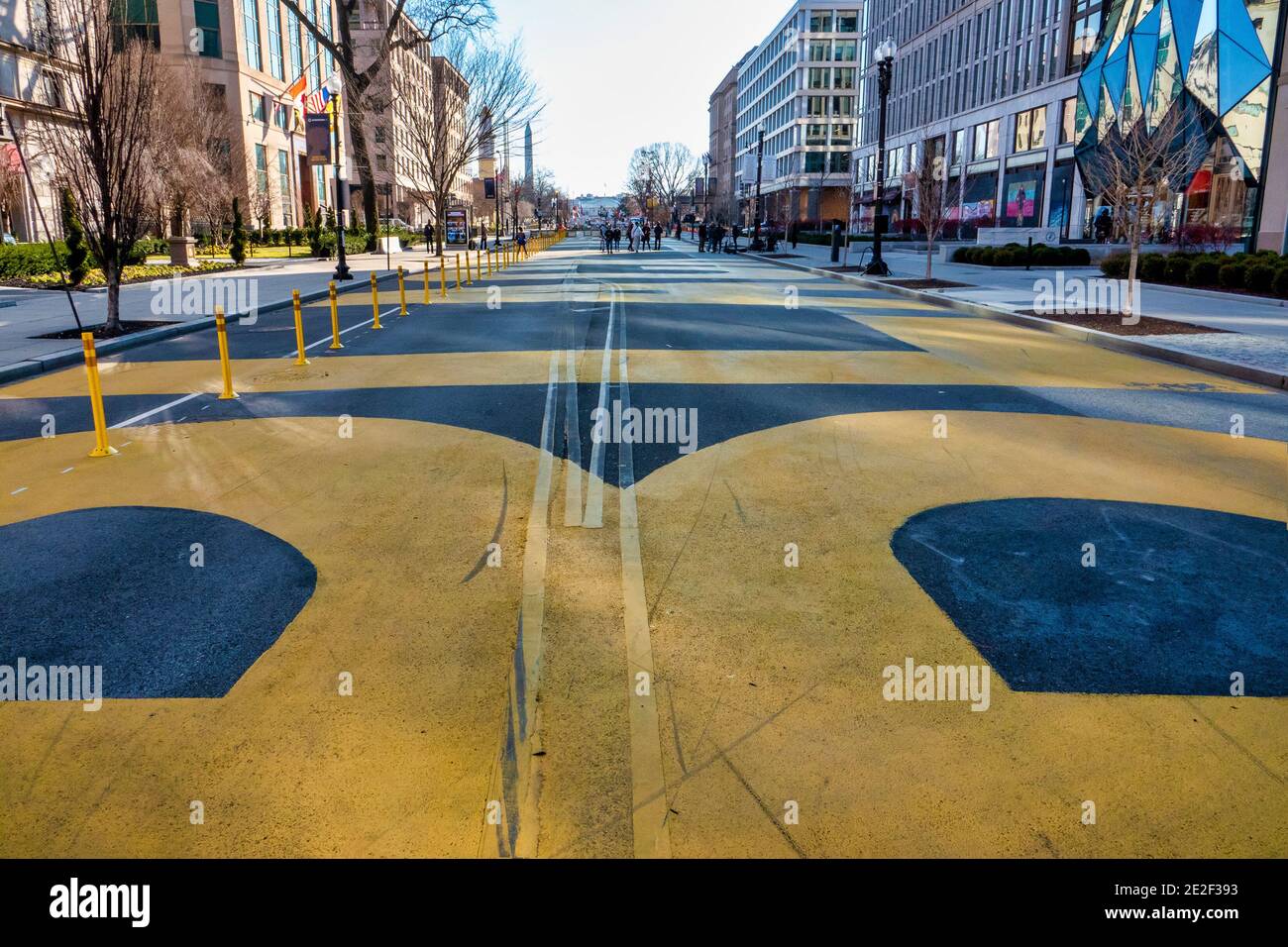 Black Lives Matter Plazal in Washington D.C. am 13. Januar 2021 gesperrt. Stockfoto