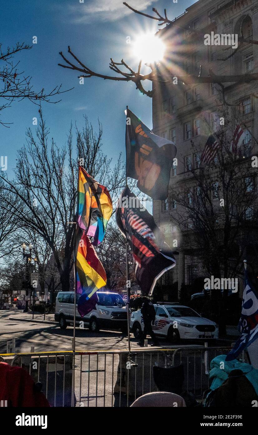 Black Lives Matter Plazal in Washington D.C. am 13. Januar 2021 gesperrt. Stockfoto