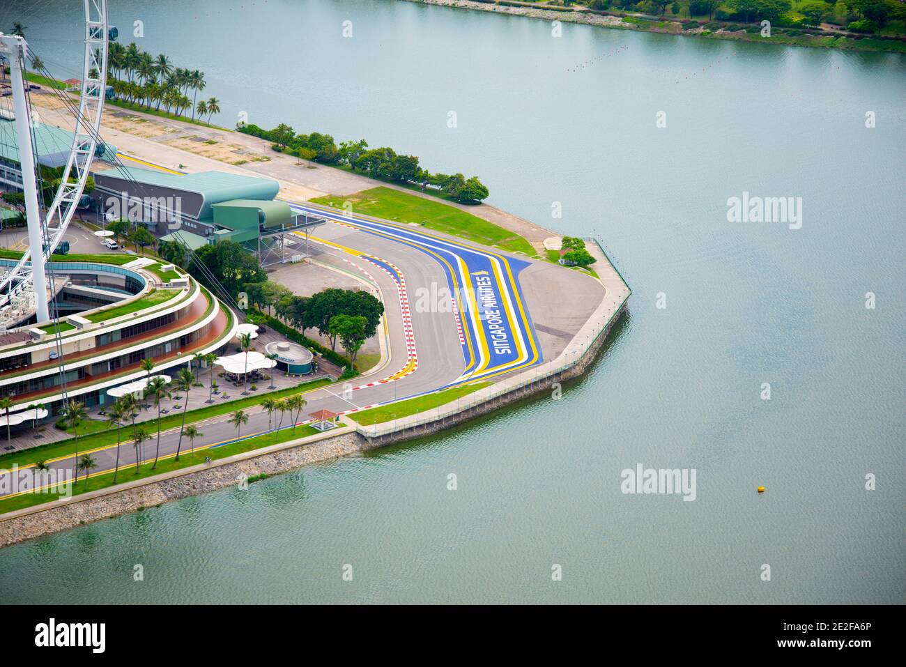 Singapore City, Singapur - 12. April 2019: Singapur Grand Prix F1 Strecke Stockfoto