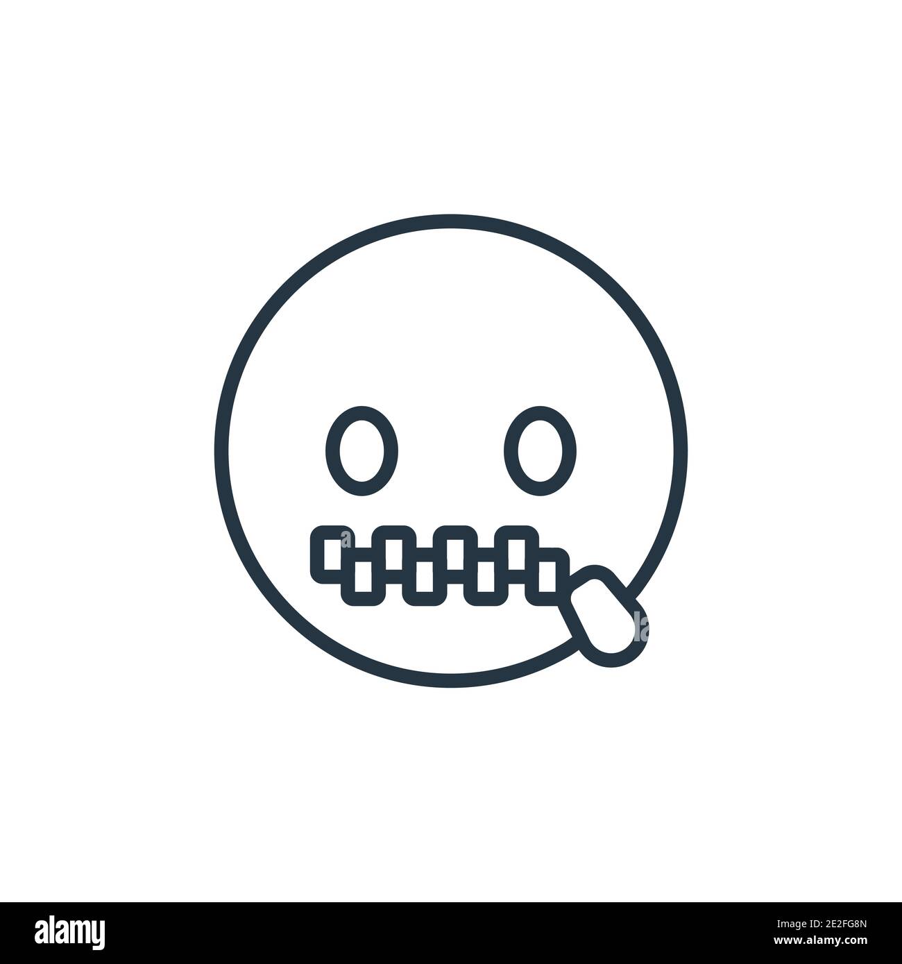 Symbol für den geheimen Emoji-Umriss. Dünne Linie schwarz Geheimnis emoji Symbol, flache Vektor einfache Element Illustration aus editierbaren emoji Konzept isoliert auf w Stock Vektor