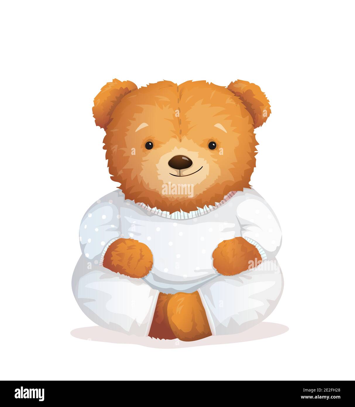 Cute Teddybär Entspannung im Schlafanzug Soft Toy Stock Vektor