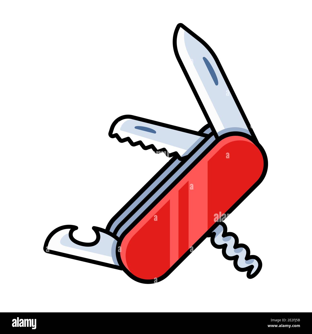 Abbildung Klapptaschenmesser. Einfache Cartoon Vektor Clip Art Stock Vektor