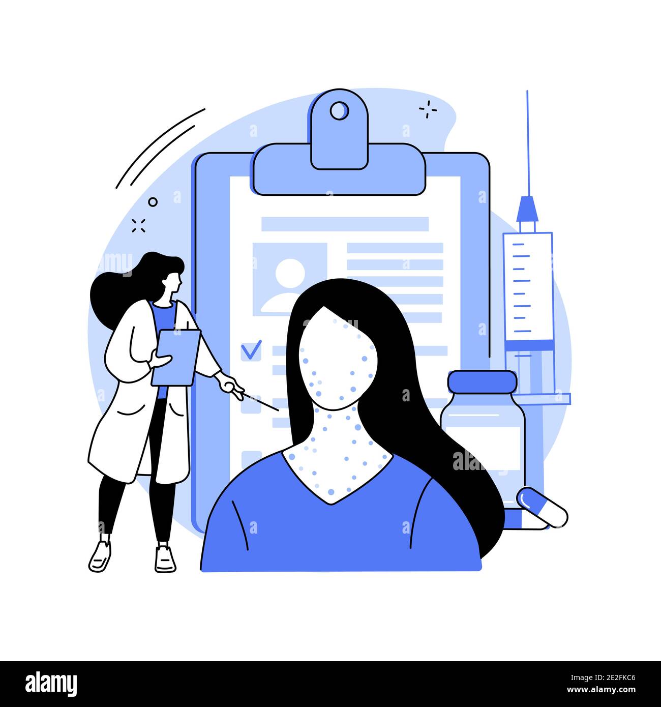 Abstrakte Konzept Vektor-Illustration für Medikamentenallergien. Stock Vektor