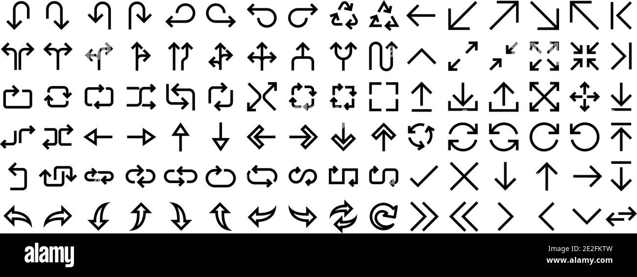 Satz Pfeillinien-Symbole.Illustration eps10 Stock Vektor