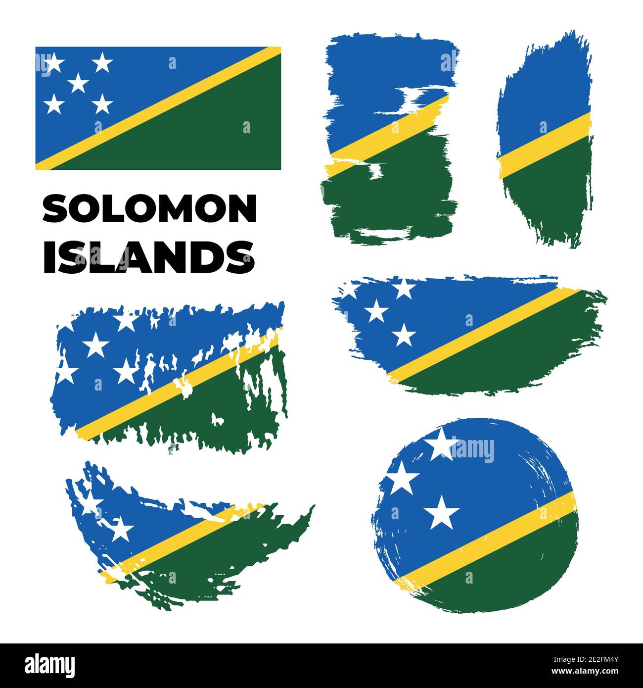 Horizontale abstrakte Grunge Brushed Flagge der Salomonen Stock Vektor